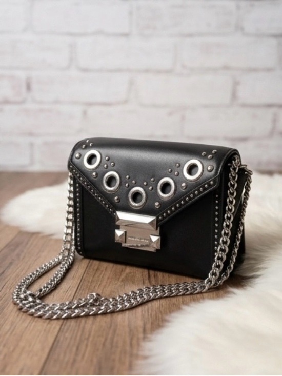 Michael Kors Handbags - MK Michael Kors Whitney grommet Studded Crossbody bag Silver hardware